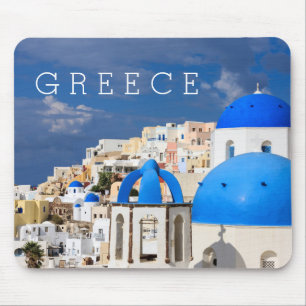 Cityscape of Santorini, Greece Mouse Mat