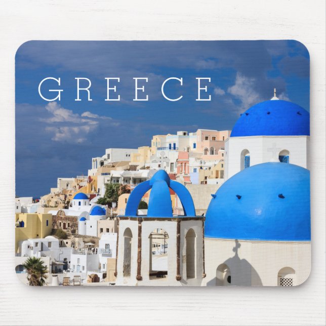 Cityscape of Santorini, Greece Mouse Mat (Front)