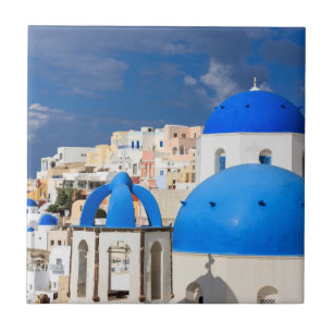 Cityscape of Santorini, Greece Tile