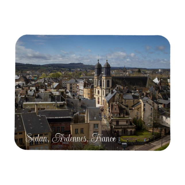Cityscape of Sedan, Ardennes, France Magnet (Horizontal)
