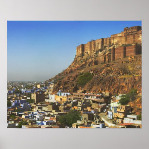 Cityscape of the Blue City with Meherangarh, the Poster
