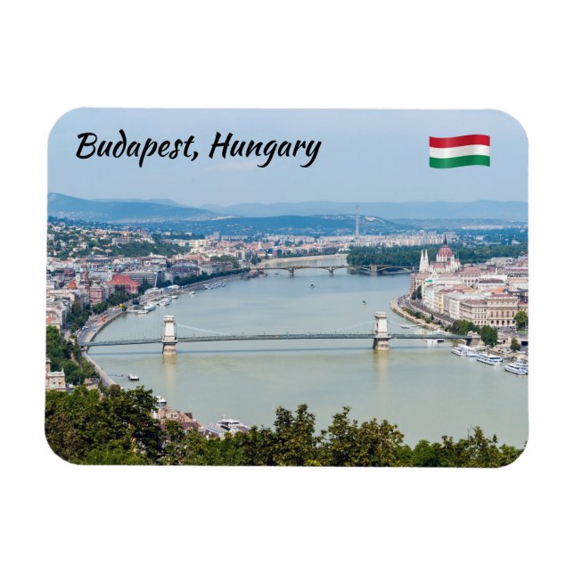 Cityscape of the Danube in Budapest - Hungary Magnet (Horizontal)