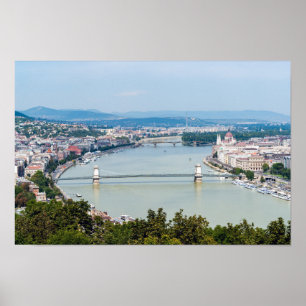 Cityscape of the Danube in Budapest - Hungary Poster