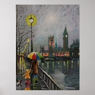 Cityscape painting poster