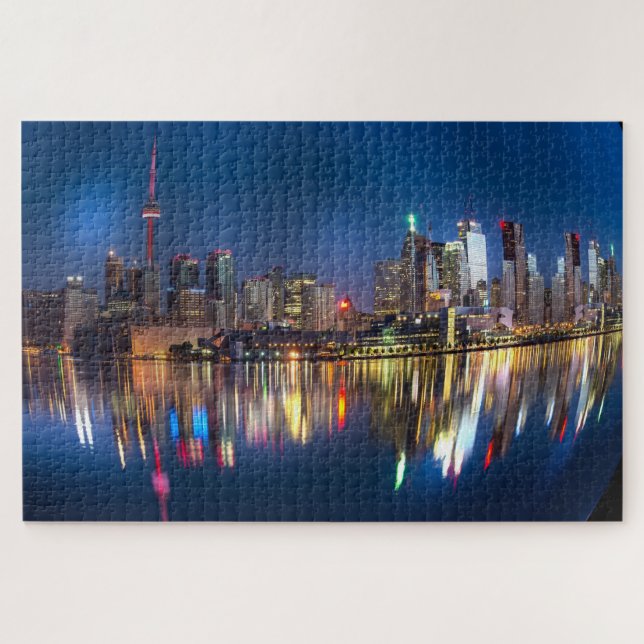 Cityscape Reflections on the Lake Jigsaw Puzzle (Horizontal)