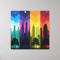 Cityscape Silhouette Seasons