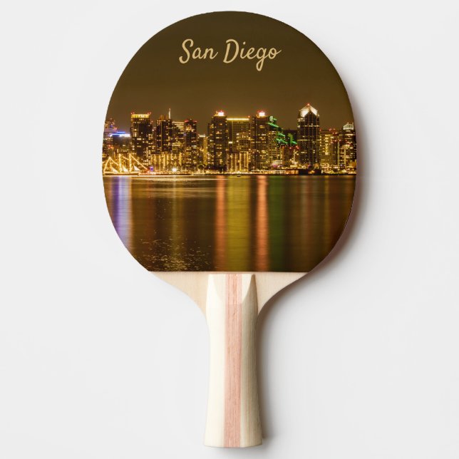 Cityscape Skyline California Souvenir San Diego Ping Pong Paddle (Front)