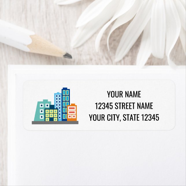 Cityscape skyline highrise building return address (Insitu)