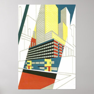 Cityscape Skyscrapers Concrete architecture Poster