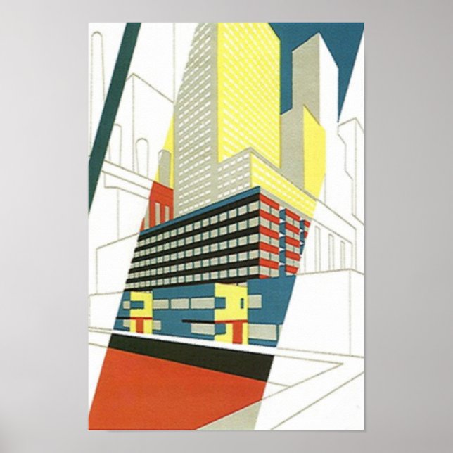Cityscape Skyscrapers Concrete architecture Poster (Front)