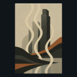 Cityscape Smoke - City Art Deco Poster<br><div class="desc">Undulating shapes evoke heat, energy or urban steam in this stylized landscape. The muffled atmosphere in shades of brown and sand offers a poetic and contemporary view of the city. A must for those who love expressive minimalism.</div>