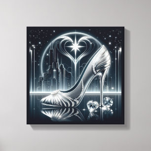 CityScape, Stilettos and Diamonds Canvas Print