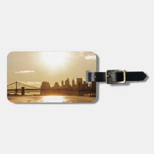 Cityscape Sunset over the New York Skyline Luggage Tag