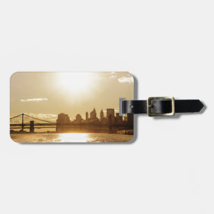 Cityscape Sunset over the New York Skyline Luggage Tag