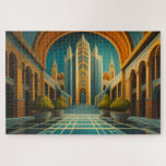 Cityscape View Muted Colours Art Deco Style Jigsaw Puzzle<br><div class="desc">Cityscape View Muted Colours Art Deco Style</div>