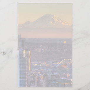 Cityscape view of Seattle downtown, football Stationery