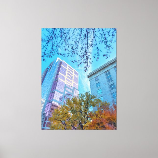 Cityscape with Fall Foliage Canvas Print (Front)