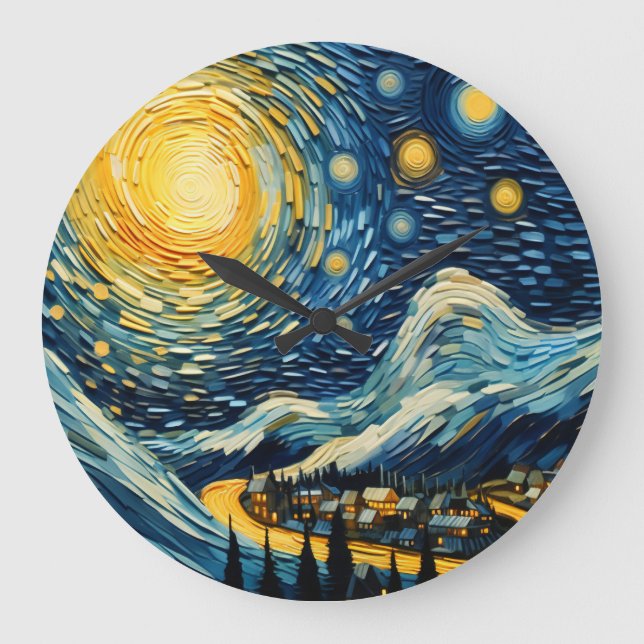 Cityscape with Moonlight Large Clock (Front)