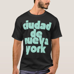 Ciudad De Neuva York New York City Retro Bluegreen T-Shirt