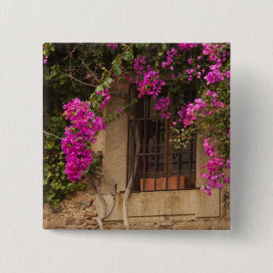 Ciudad Monumental, flower-covered buildings 15 Cm Square Badge