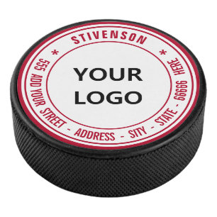 Ciustom Logo Photo and Text Hockey Puck Template