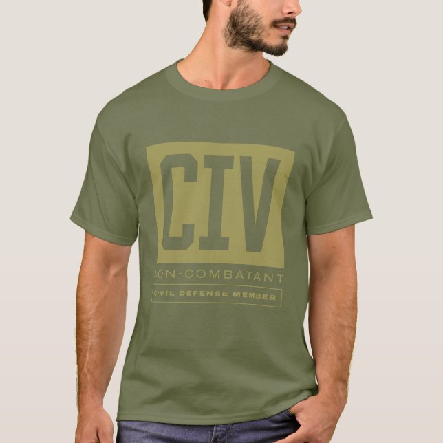 CIV Civil Defence Member Label Gear Sign T-Shirt (Front)