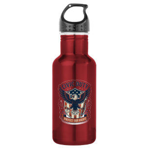 Civic Duty Eagle – Patriotic Protect Our Rights 532 Ml Water Bottle