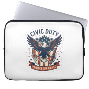 Civic Duty Eagle – Patriotic Protect Our Rights Laptop Sleeve