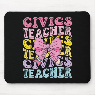 Civics Teacher Citizenship Political Science Back Mouse Mat