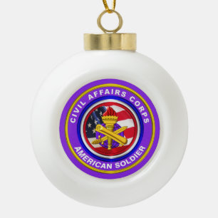 Civil Affairs Christmas Ceramic Ball Christmas Ornament