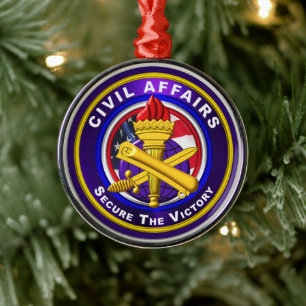 Civil Affairs Christmas Metal Tree Decoration