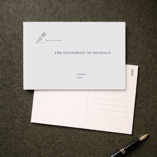  Civil Ceremony Courthouse Wedding Witness Postcard