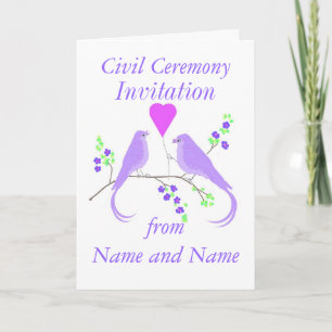 Civil Ceremony Invitations Lovebirds