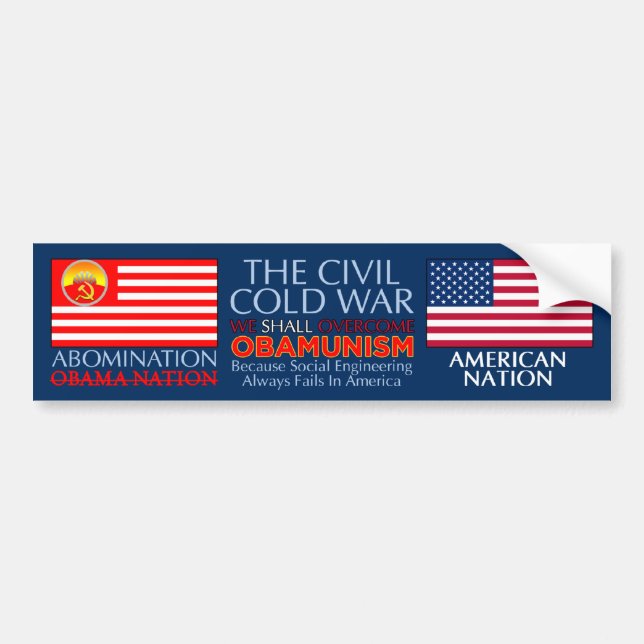 Civil Cold War - Overcome Obamunism Bumper Sticker (Front)