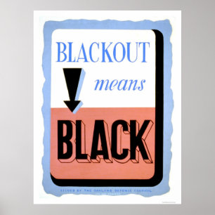 Civil Defence Blackout 1942 WPA Poster