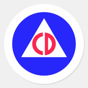 Civil Defence Classic Round Sticker