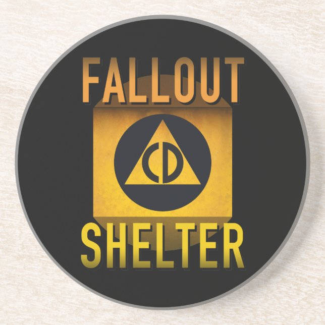 Civil Defence Fallout Shelter Atomic Age Grunge : Coaster (Front)