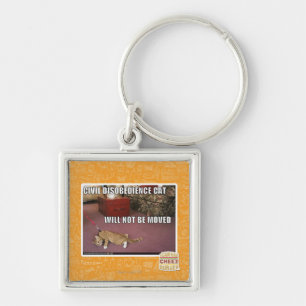 Civil Disobedience Cat Key Ring