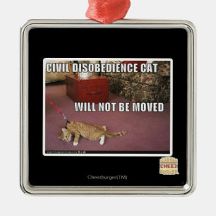 Civil Disobedience Cat Metal Tree Decoration
