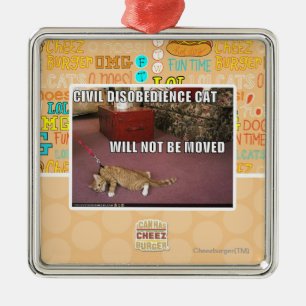 Civil Disobedience Cat Metal Tree Decoration