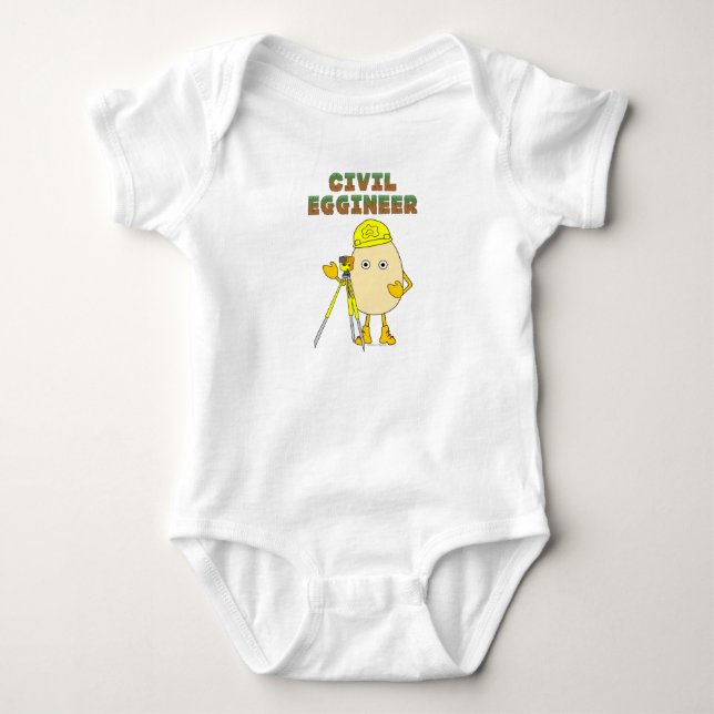 Civil Eggineer Engineer Baby Bodysuit (Front)