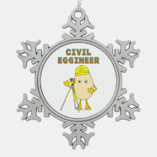 Civil Eggineer Engineer Snowflake Pewter Christmas Ornament