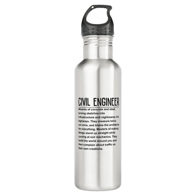 Civil engineer 710 ml water bottle (Front)