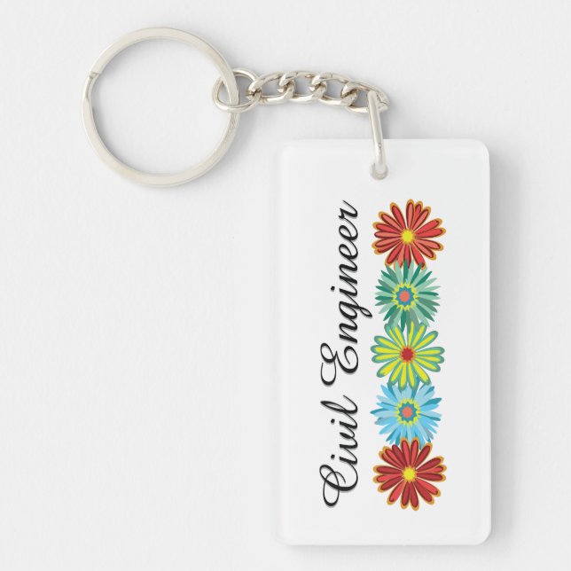 Civil Engineer Asters Key Ring (Front)