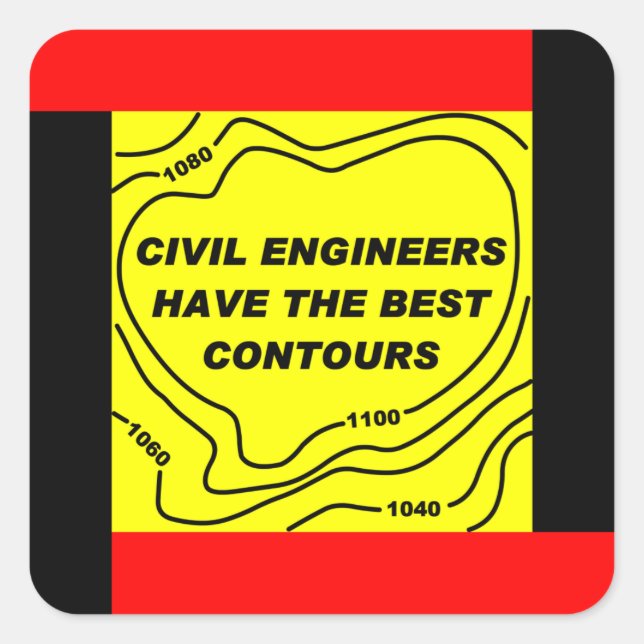 Civil Engineer Best Contours Square Sticker (Front)
