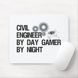 Civil Engineer By Day Gamer By Night Mouse Mat