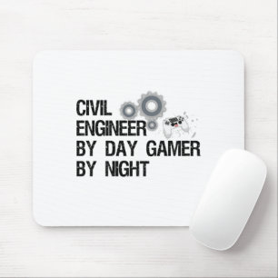 Civil Engineer By Day Gamer By Night Mouse Mat