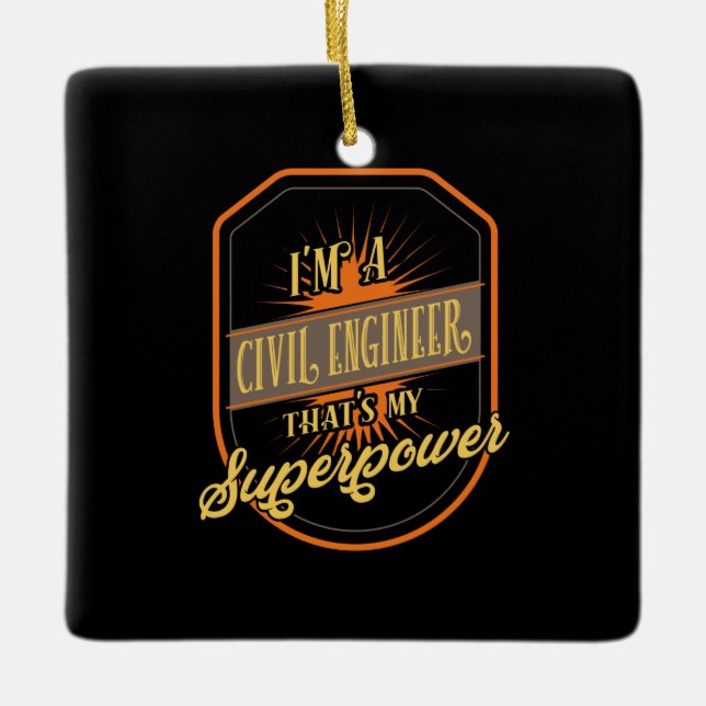 Civil Engineer Ceramic Ornament (Front)