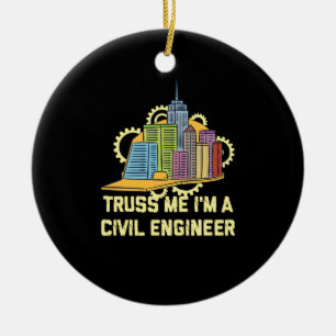 Civil Engineer Ceramic Tree Decoration