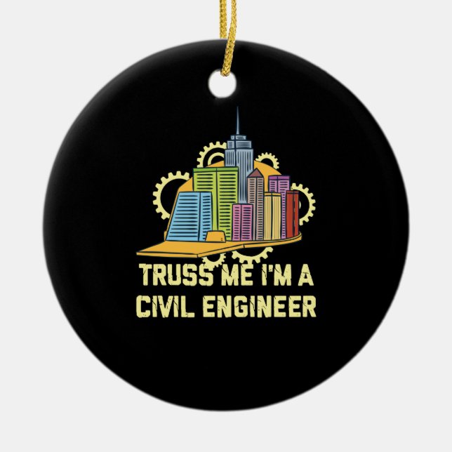 Civil Engineer Ceramic Tree Decoration (Front)